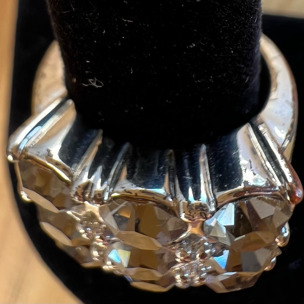 Silver & Smokey Quartz Ring SZ 7 - Picture 5 of 11